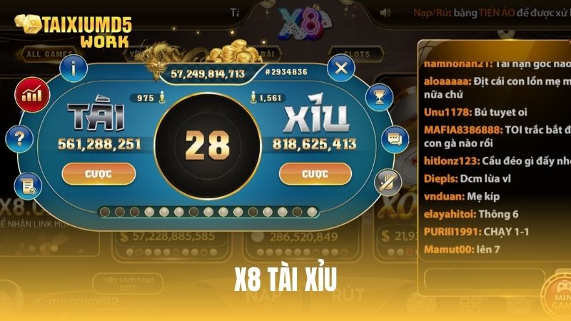 X8 tài xỉu: Đỉnh cao giải trí và cơ hội nổ hũ đại gia khủng